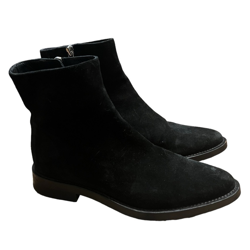 Jack Erwin black suede side zipper ankle boots